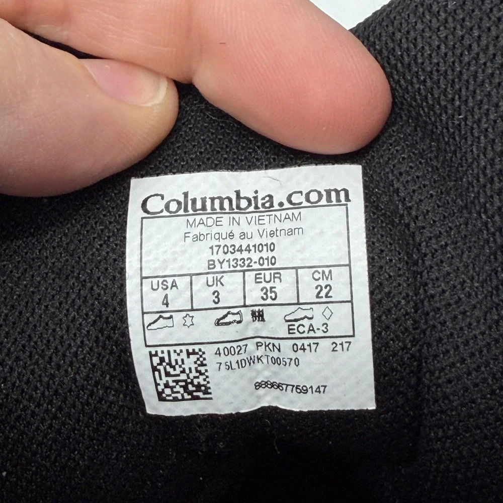 Columbia Black Blue Waterproof Insulated Winter Boots Boys 4 BY1332-010